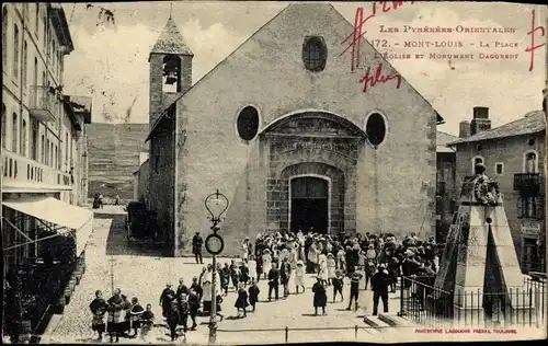 Ak Mont Louis Pyrénées Orientales, Kirche, Denkmal, Fehldruck