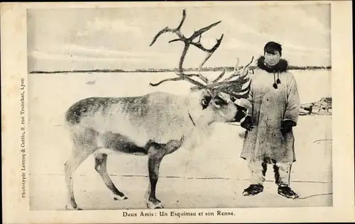 Ak Ein Eskimo und sein Rentier