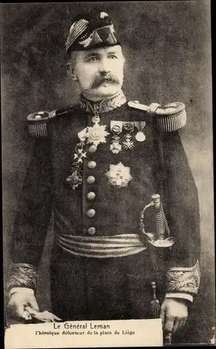 Ak General Gérard Leman, Porträt, Défenseur de la place de Liège