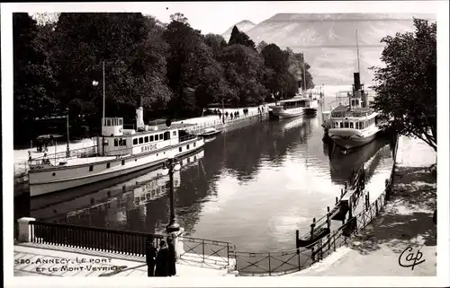 Ak Annecy Haute Savoie, Le Port und Mont Veyrier