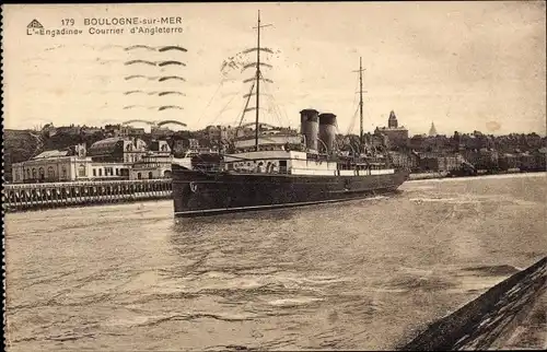 Ak Boulogne sur Mer Pas de Calais, L'Egandine, Courrier d'Angleterre