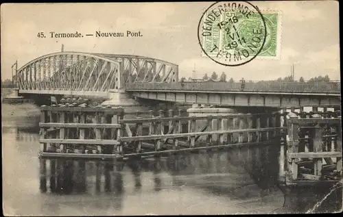 Ak Dendermonde Termonde Ostflandern, Nouveau Pont