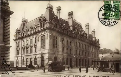 Ak Lausanne Kanton Waadt, La Poste Centrale