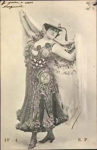 Ak Sängerin und Tänzerin La Tortajada, Portrait