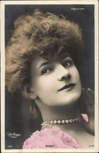 Foto Ak Schauspielerin Wiehe, Portrait, Reutlinger