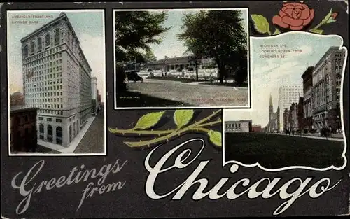 Ak Chicago Illinois USA, American Trust and Savings Bank, Michigan Avenue