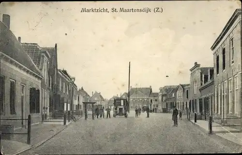 Ak Sint Maartensdijk Zeeland Niederlande, Marktansicht