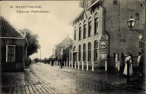 Ak Sint Maartensdijk Zealand Niederlande, Neues Postamt