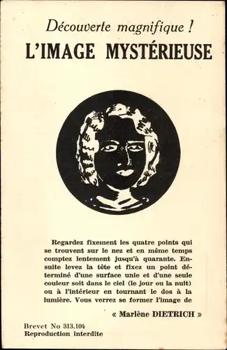 Vexier Ak Das geheimnisvolle Bild, das auf die 4 Punkte starrt