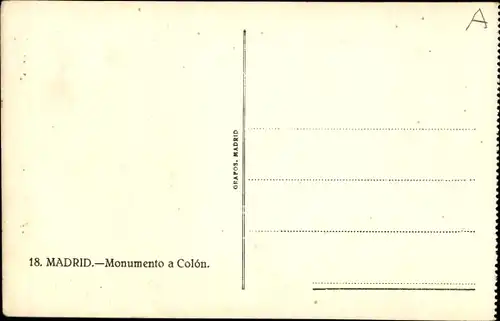 Ak Madrid, Spanien, Kolumbus-Denkmal