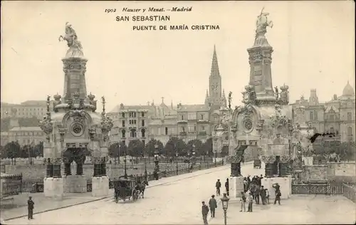 Ak Donostia San Sebastian Baskenland, Maria-Cristina-Brücke