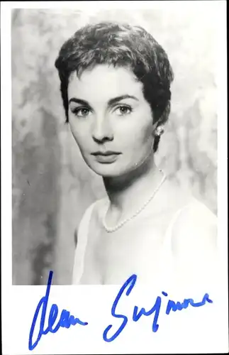 Foto Schauspielerin Jean Simmons, Portrait, Autogramm