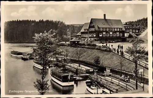Ak Kriebstein in Sachsen, Zschopau-Talsperre, Gaststätte Talsperre Kriebstein