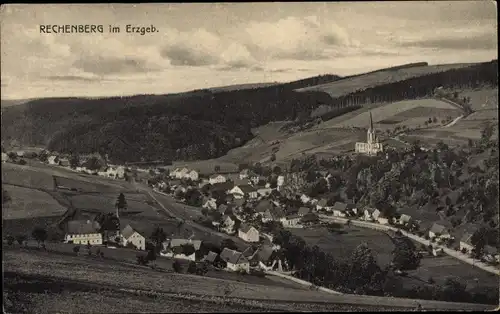 Ak Rechenberg Bienenmühle Erzgebirge, Panorama, Kirche