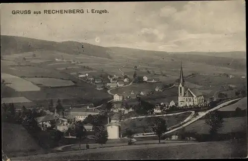 Ak Rechenberg Bienenmühle Erzgebirge, Panorama, Kirche