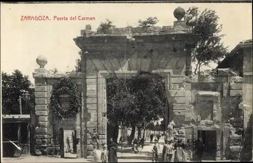 Ak Zaragoza Saragossa Aragonien, Puerta del Carmen