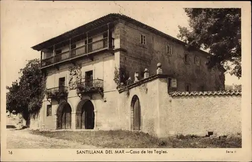 Ak Santillana del Mar Kantabrien, Haus der Tagles