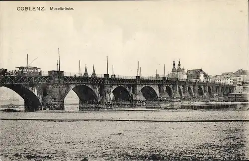 Ak Koblenz am Rhein, Moselbrücke