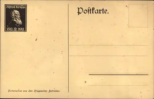 Künstler Ak Essen im Ruhrgebiet, Kruppsche Betriebe, die alten Stielhämmer 1835