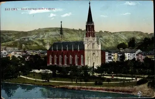 Ak Bad Ems an der Lahn, neue katholische Kirche