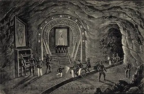 Künstler Ak Berchtesgaden in Oberbayern, Bergwerk