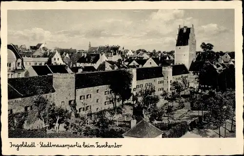 Ak Ingolstadt an der Donau Oberbayern, Stadtmauerpartie beim Taschentor