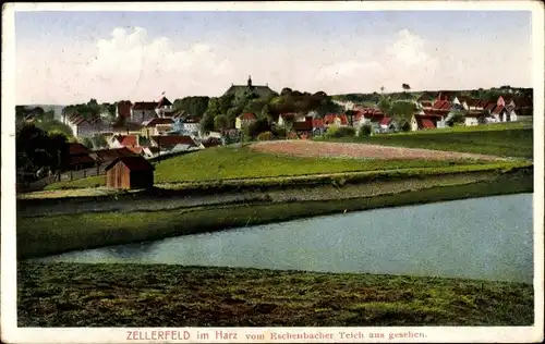 Ak Clausthal Zellerfeld im Oberharz, vom Eschenbacher Teich aus gesehen