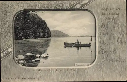 Passepartout Ak Gremsmühlen Malente in Ostholstein, Partie an der Holm