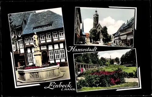 Ak Einbeck in Niedersachsen, Brunnen, Parkanlage, Turm