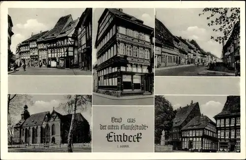 Ak Einbeck in Niedersachsen, Fachwerkhäuser, Kirche