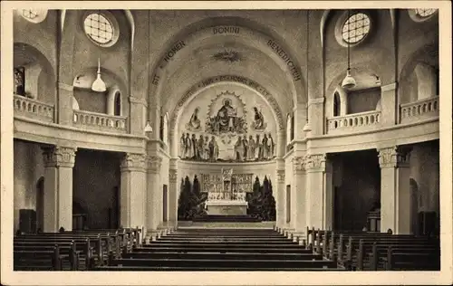 Ak Pullach im Isartal Oberbayern, Berchmanskolleg, Inneres der Kapelle