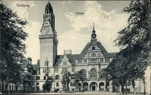 Ak Duisburg im Ruhrgebiet, Rathaus