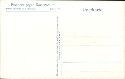 Ak Eisenerz Steiermark, Teilansicht, Kaiserschild