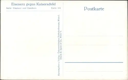 Ak Eisenerz Steiermark, Teilansicht, Kaiserschild