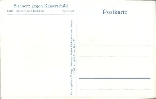 Ak Eisenerz Steiermark, Teilansicht, Kaiserschild