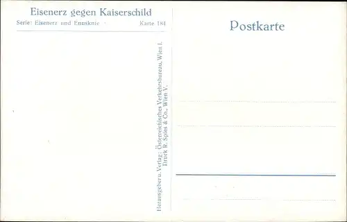 Ak Eisenerz Steiermark, Teilansicht, Kaiserschild