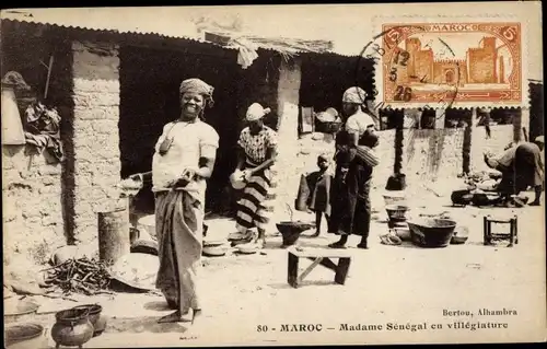 Ak Marokko, Madame Senegal und ihre Mahlzeiten