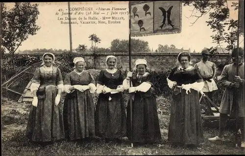 Ak Compiègne Oise, Festivals zu Ehren von Jeanne d'Arc, Damen von Halle