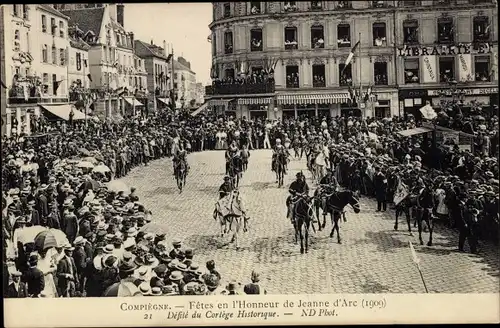 Ak Compiègne Oise, Feste zu Ehren von Jeanne d'Arc, historische Prozessionsparade