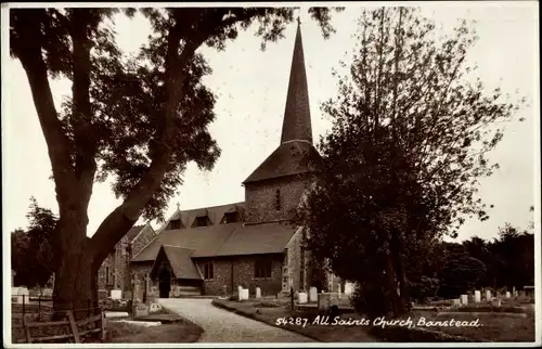 Ak Burgh Heath Banstead Südostengland, All Saints Church