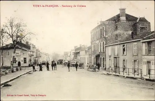 Ak Vitry le François Marne, Faubourg de Châlens