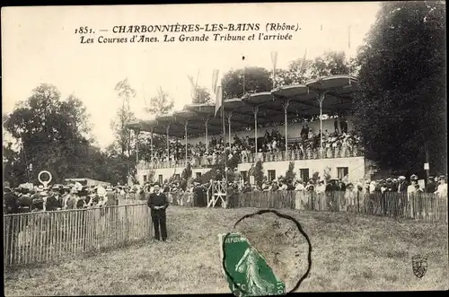 Ak Charbonnières les Bains Rhône, Eselrennen, Grand Tribune