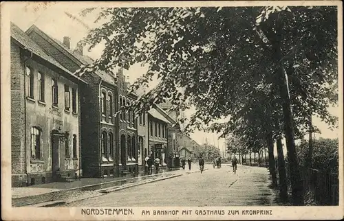 Ak Nordstemmen in Niedersachsen, Bahnhof, Gasthaus zum Kronprinz