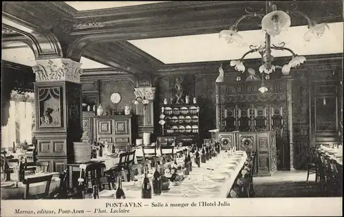 Ak Pont Aven Finistère, Salle a manger de l'Hotel Julia