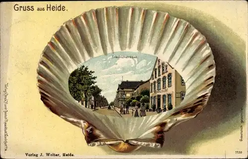 Präge Muschel Litho Heide in Holstein, Friedrichstraße