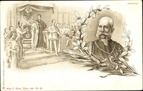 Litho Kaiser Franz Joseph I., Portrait