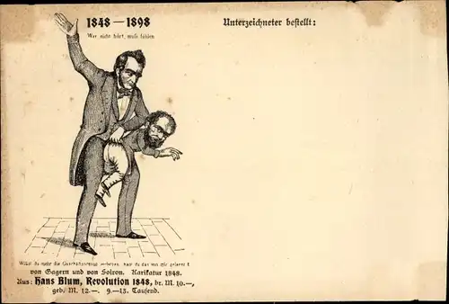 Ak Heinrich von Gagern und von Soiron, Karikatur 1848, Hans Blum, Revolution 1848