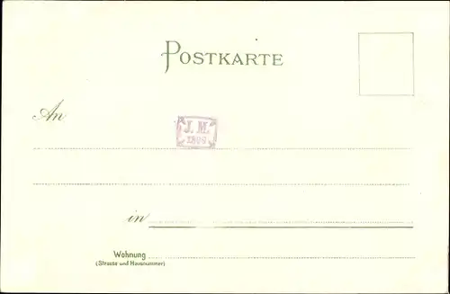 Litho Karikatur, Jubiläumskarte Kladderadatsch 1848-1898