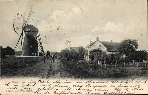 Ak Beesd Geldermalsen Gelderland Niederlande, Teilansicht, Windmühle