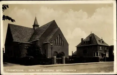 Ak Krabbendijke Zeeland, Kirche, Pastorat